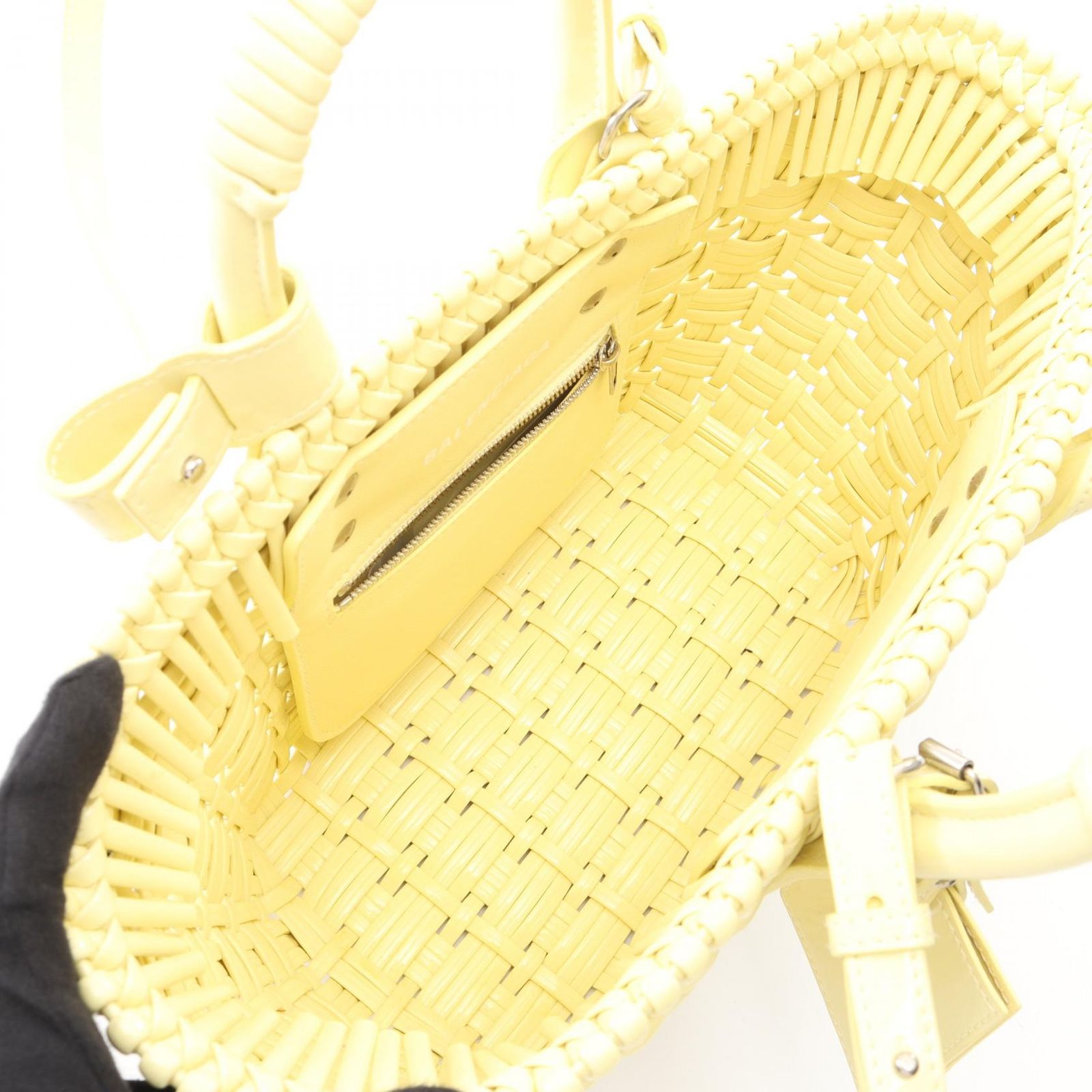 Balenciaga Tote Bistro XS Basket 2-Way Pastel Yellow Enamel — view 3
