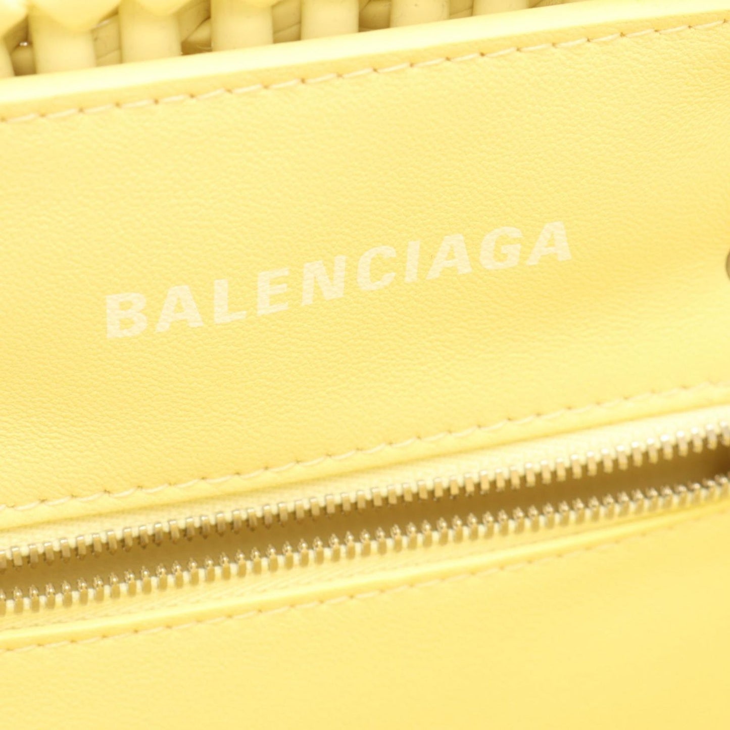 Balenciaga Tote Bistro XS Basket 2-Way Pastel Yellow Enamel — view 4