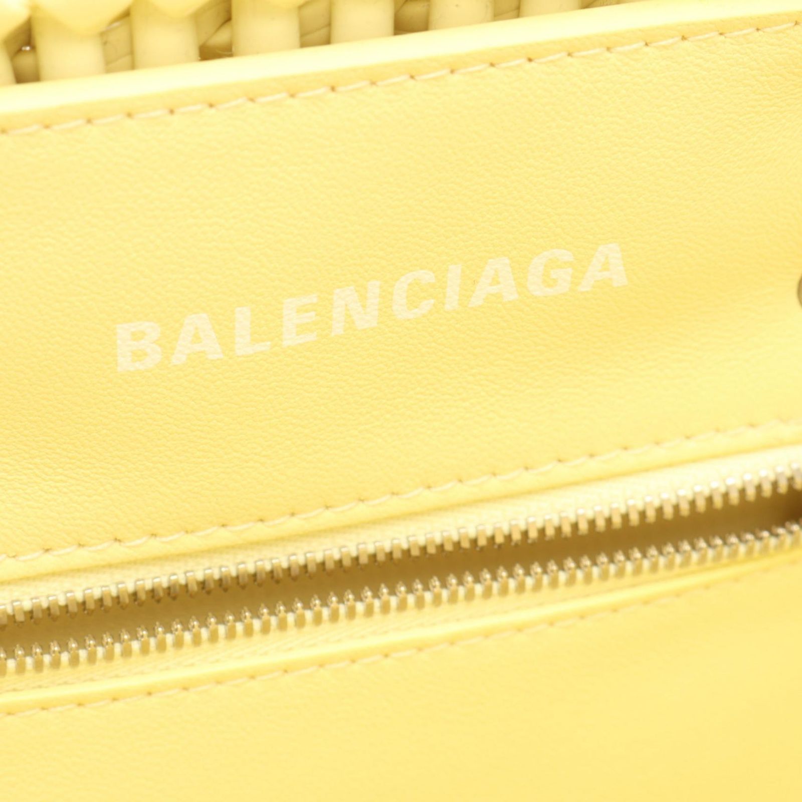 Balenciaga Tote Bistro XS Basket 2-Way Pastel Yellow Enamel — view 4