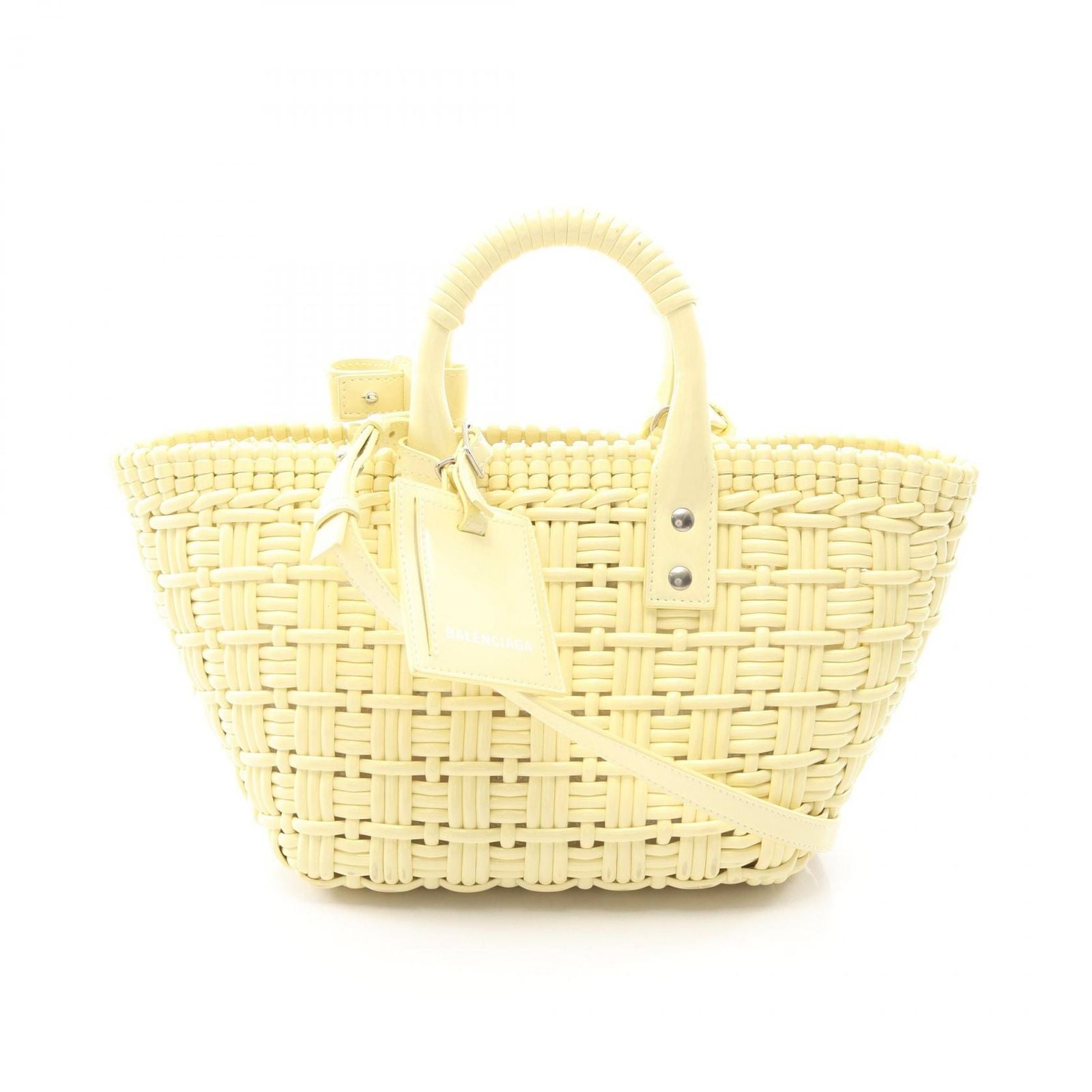 Balenciaga Tote Bistro XS Basket 2-Way Pastel Yellow Enamel