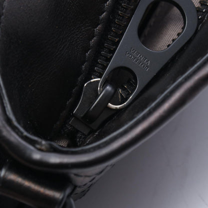 Bottega Veneta Shoulder Bag Intrecciato Blanc Black Leather — view 7