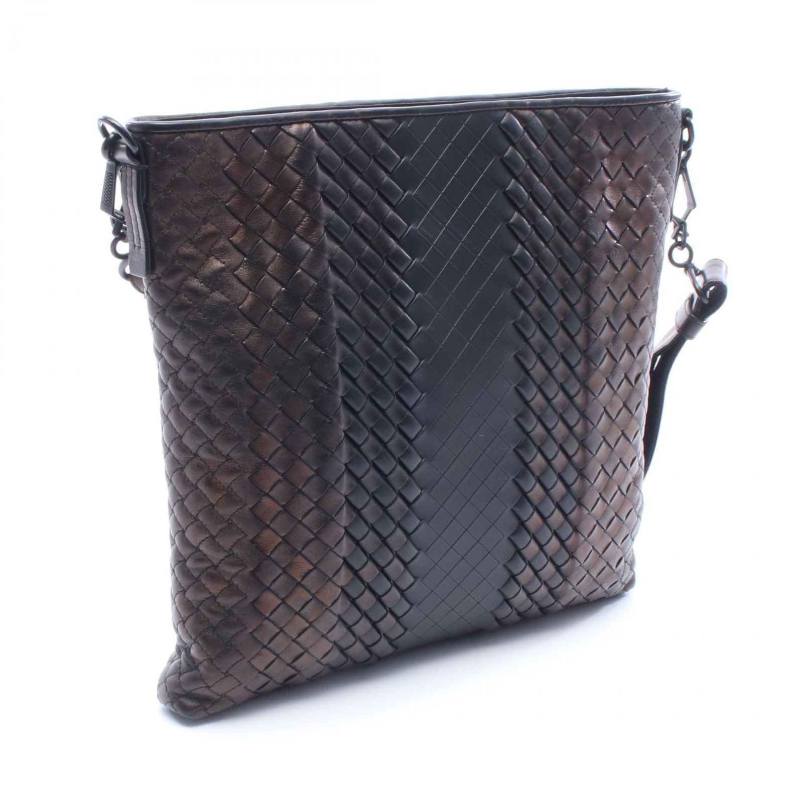 Bottega Veneta Shoulder Bag Intrecciato Blanc Black Leather — view 2