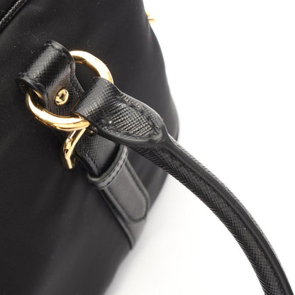 Prada Handbag Tessuto Saffiano 2-Way Black Nylon Leather — view 6