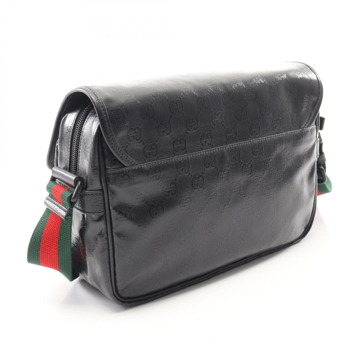 Gucci Shoulder Bag GG Crystal Black Canvas Leather — view 2
