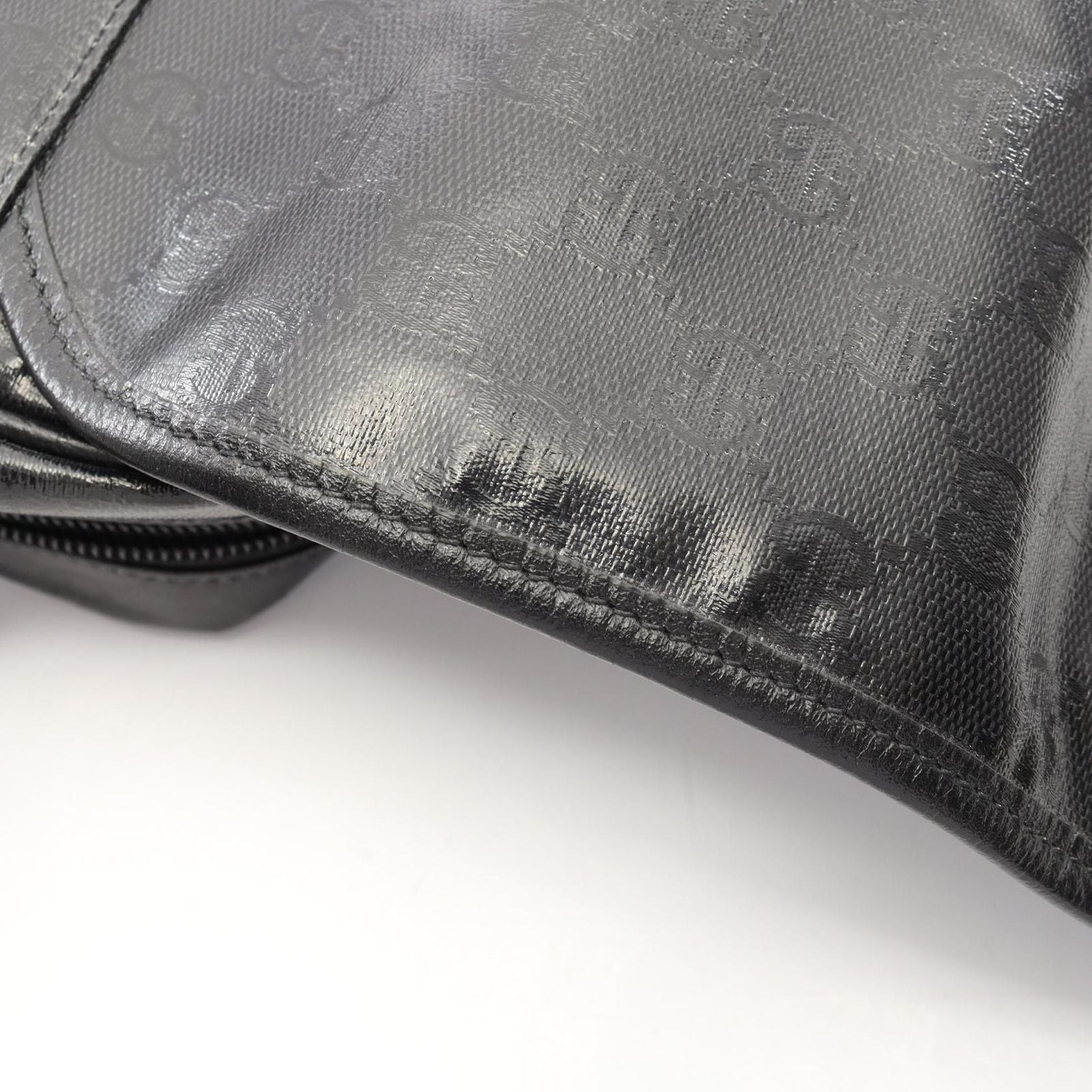 Gucci Shoulder Bag GG Crystal Black Canvas Leather — view 6