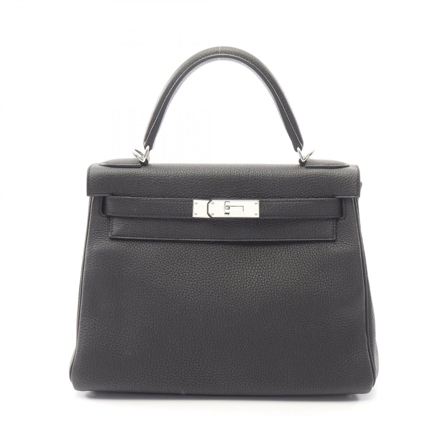 Hermes Handbag Kelly 28 Retourne 2-Way Black Leather