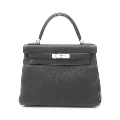 Hermes Handbag Kelly 28 Retourne 2-Way Black Leather
