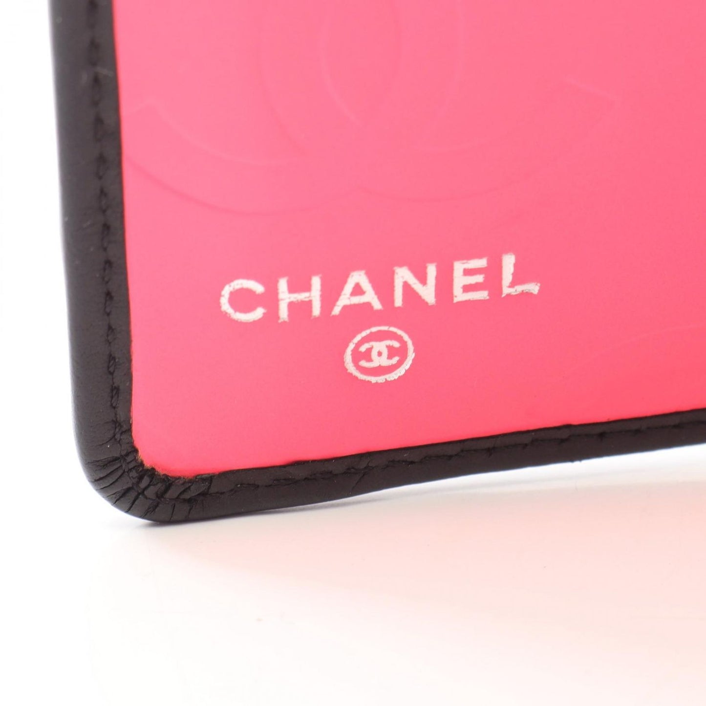 Chanel Bifold Wallet Cambon Line Black Enamel Leather Patent Ziplong — view 4