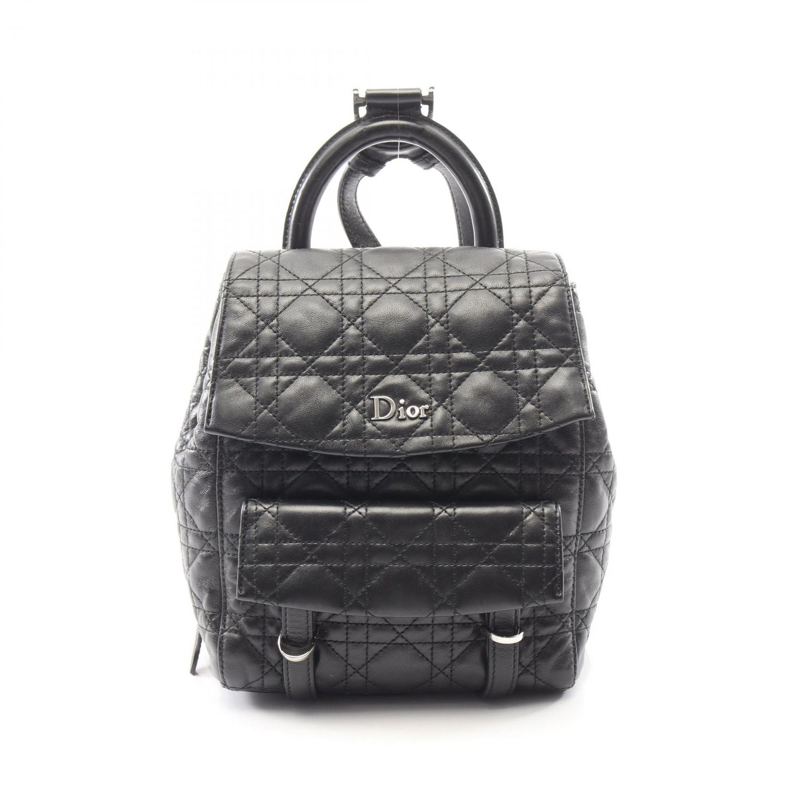 Dior Backpack Cannage Black Leather Star