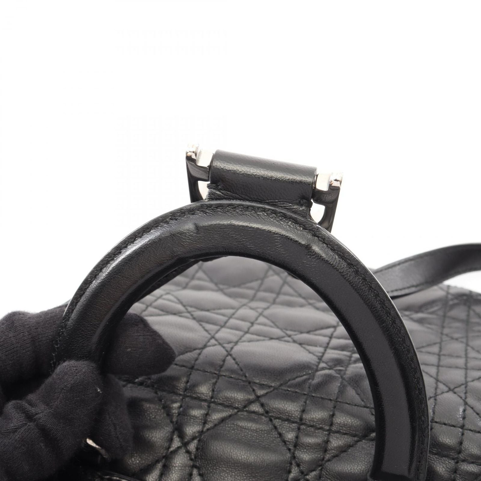 Dior Backpack Cannage Black Leather Star — view 8