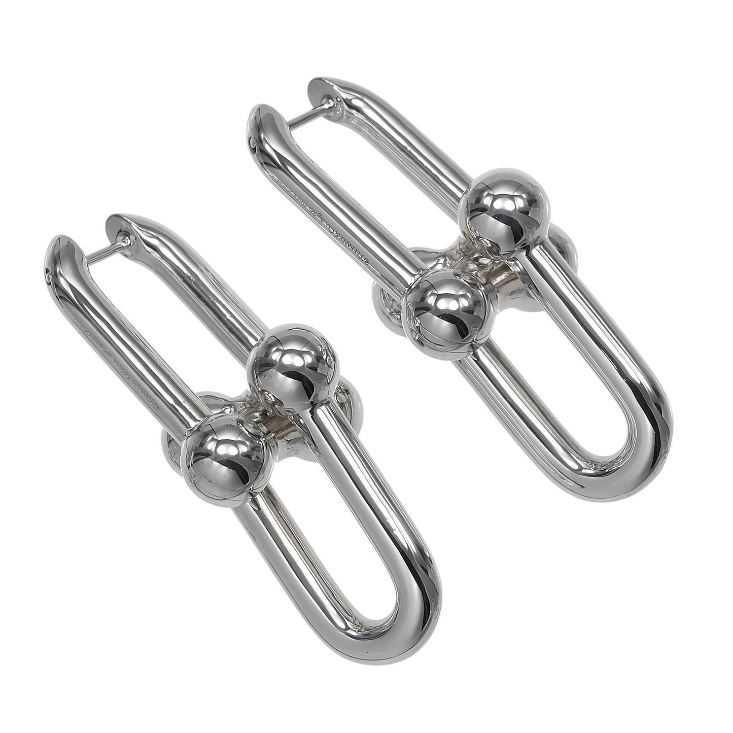 Tiffany & Co Extra Large Link 925 Sterling Silver Earrings — view 3