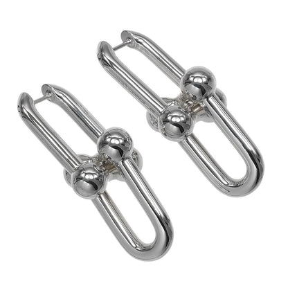 Tiffany & Co Extra Large Link 925 Sterling Silver Earrings — view 3