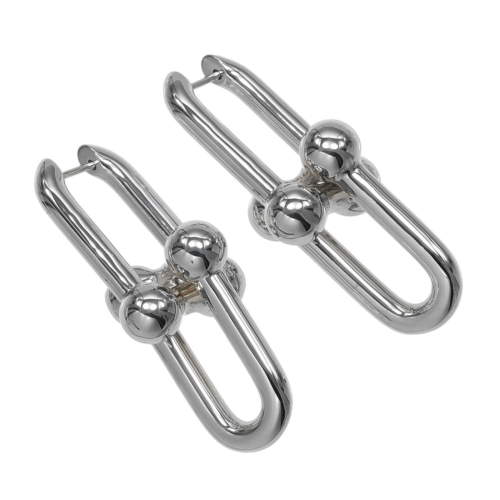 Tiffany & Co Extra Large Link 925 Sterling Silver Earrings — view 4