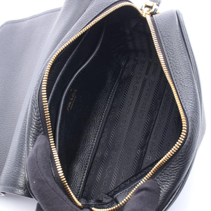 Prada Shoulder Bag Vitello Phenix Black Leather Daino — view 3