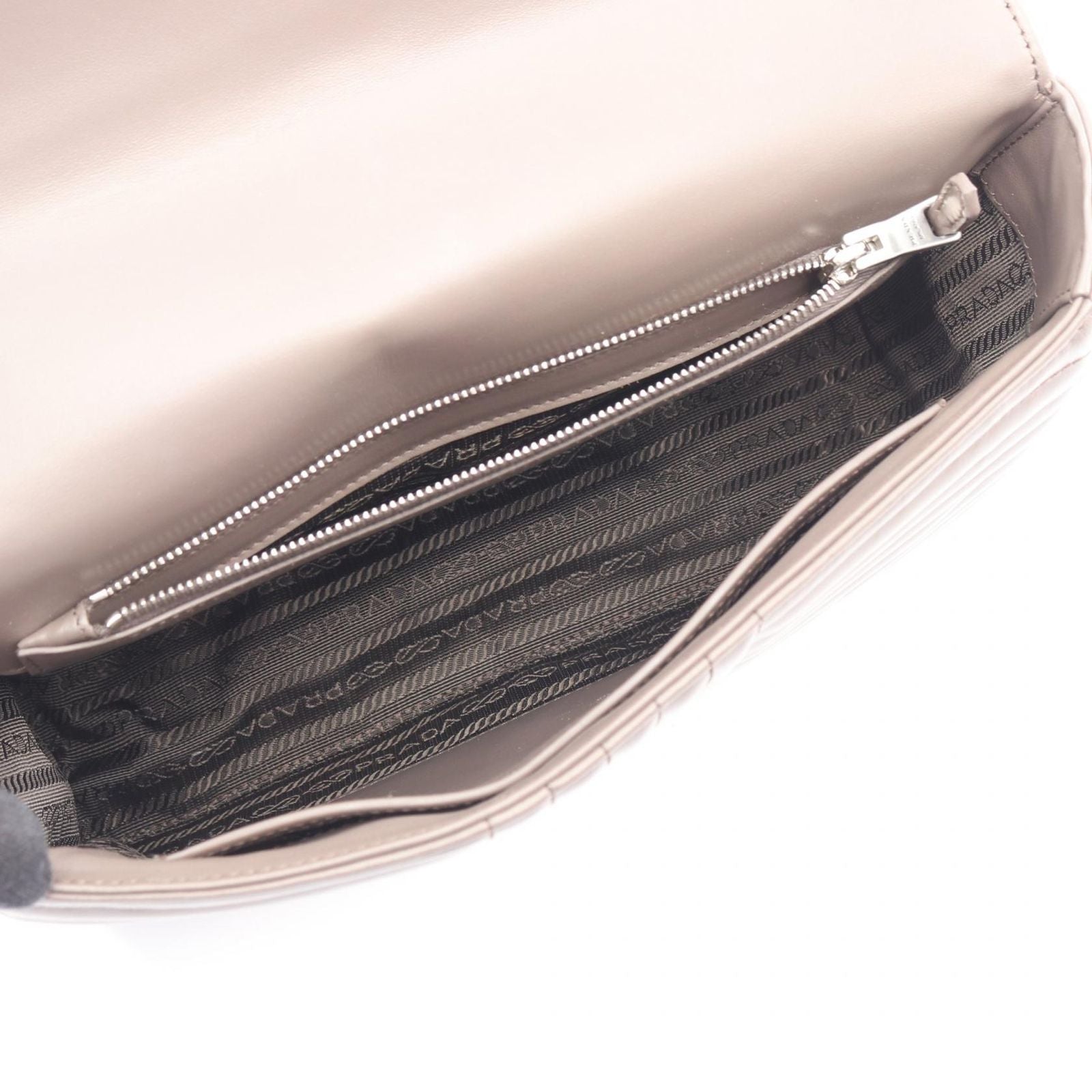 Prada Shoulder Bag Soft Calf Impun Diagram Leather Chain — view 3