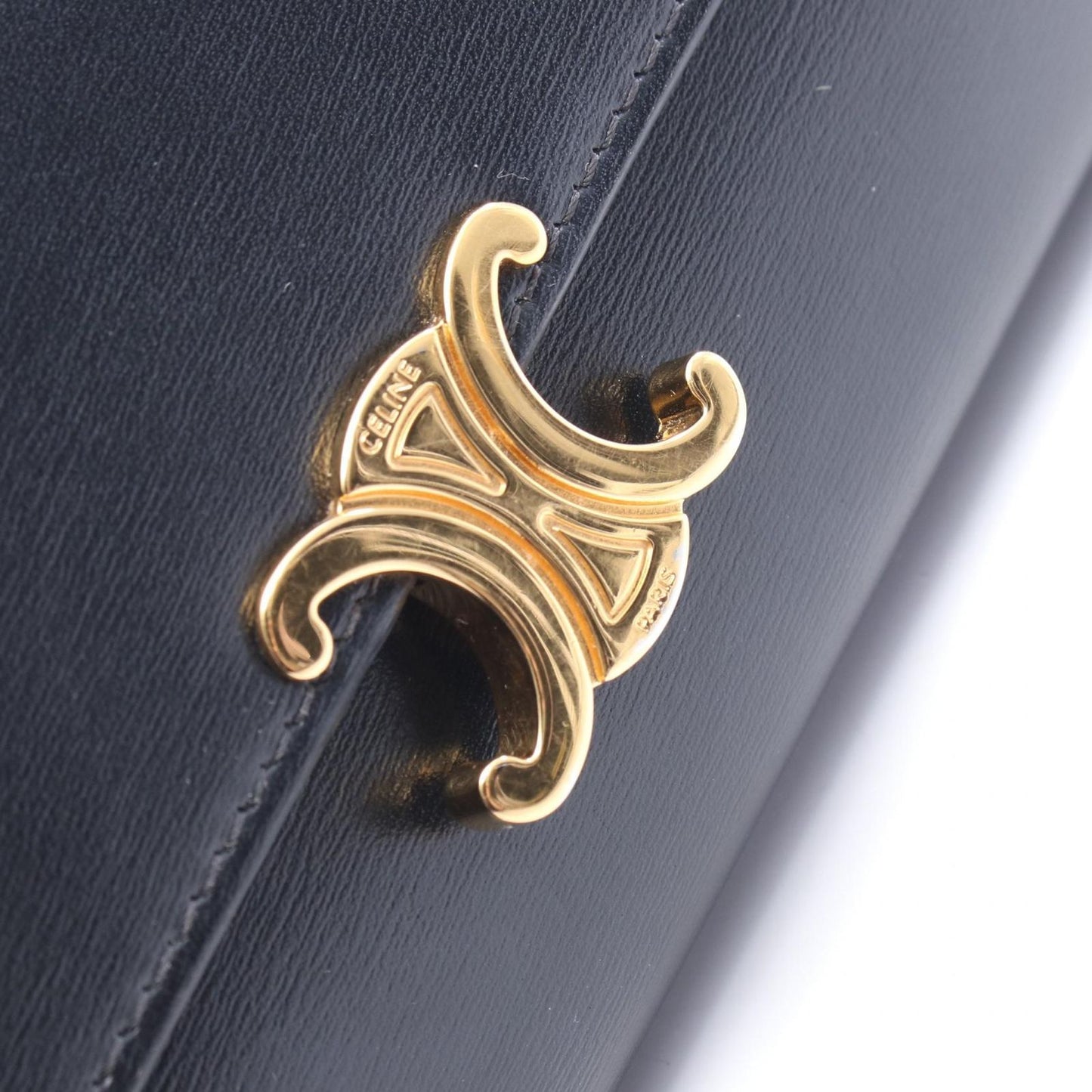 Celine Bifold Wallet Large Triomphe Black Leather — view 9