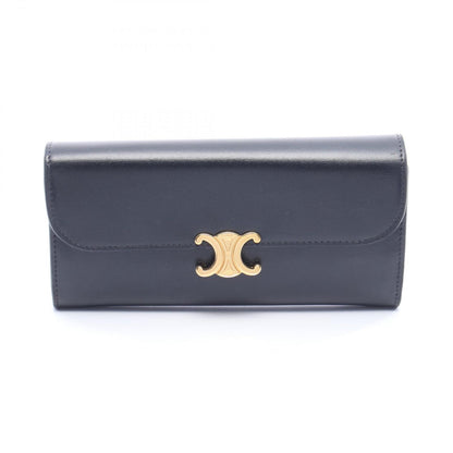 Celine Bifold Wallet Large Triomphe Black Leather