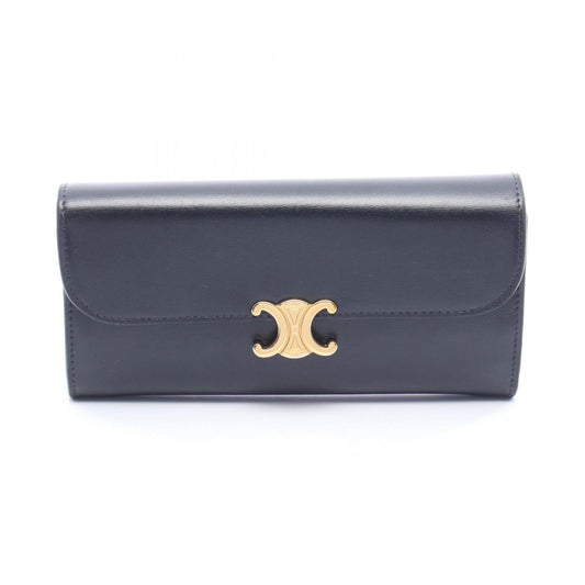 Celine Bifold Wallet Large Triomphe Black Leather