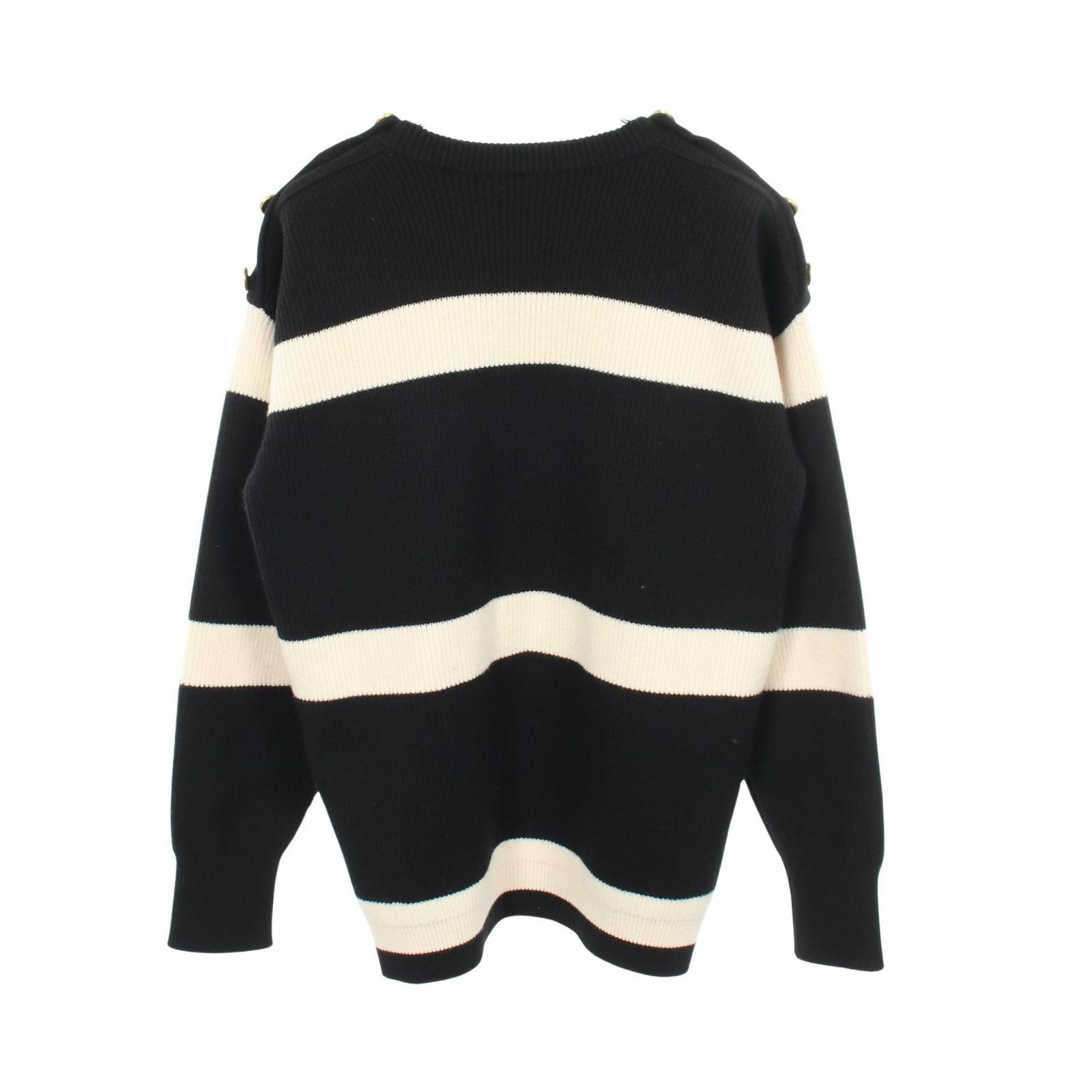 Louis Vuitton Knit Border Gb9 Black Wool Sweater — view 2