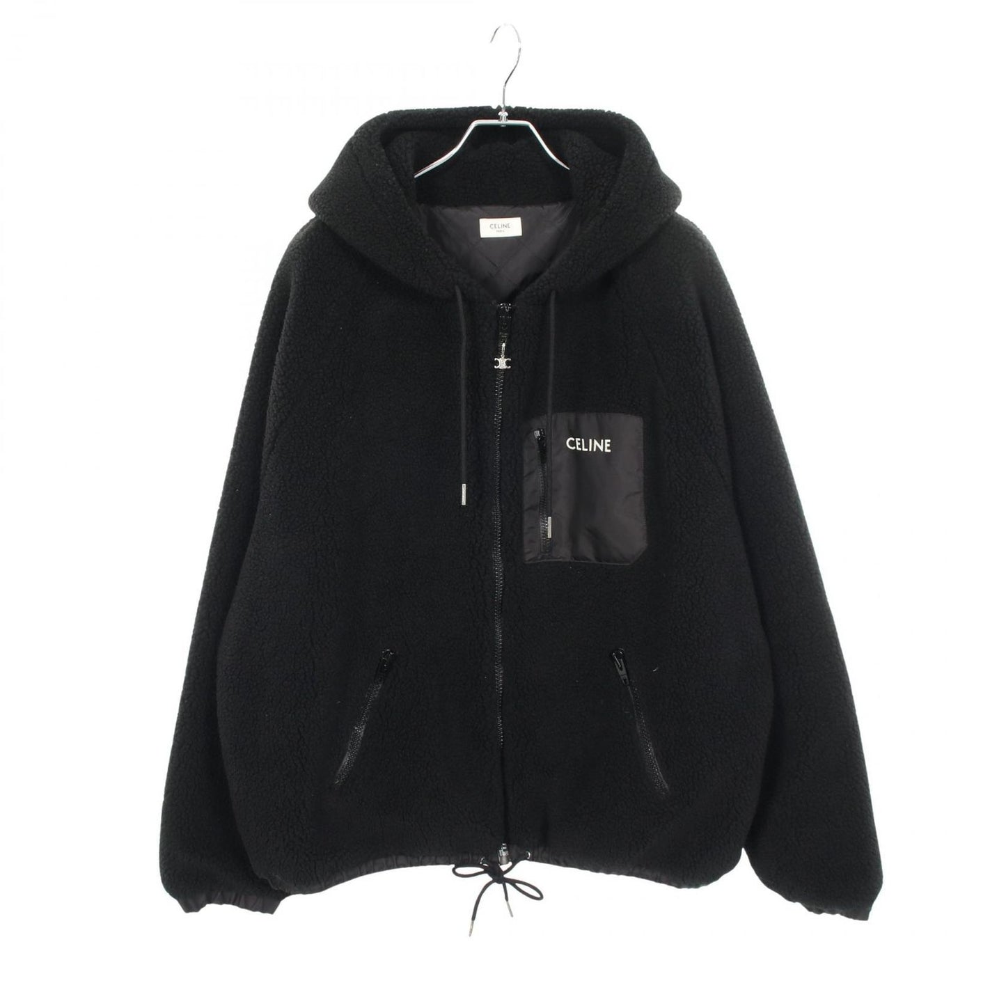 Celine Hooded Boa Black Others Boa Jacket