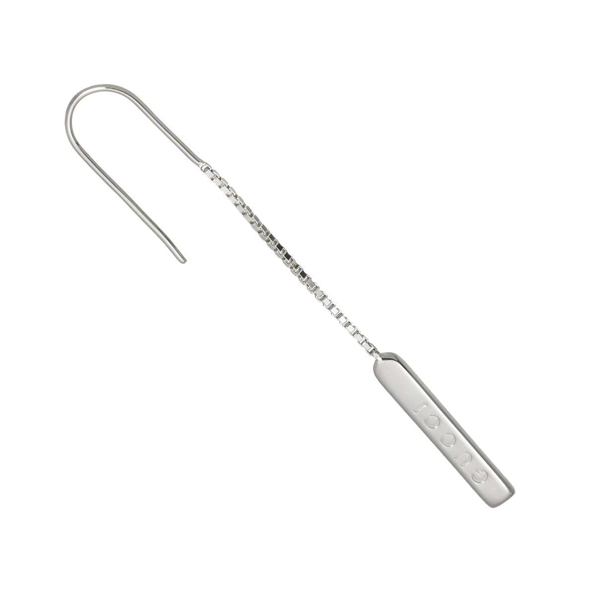Gucci Lariat Earrings 18k WG White Gold 750 Only Pierced — view 2