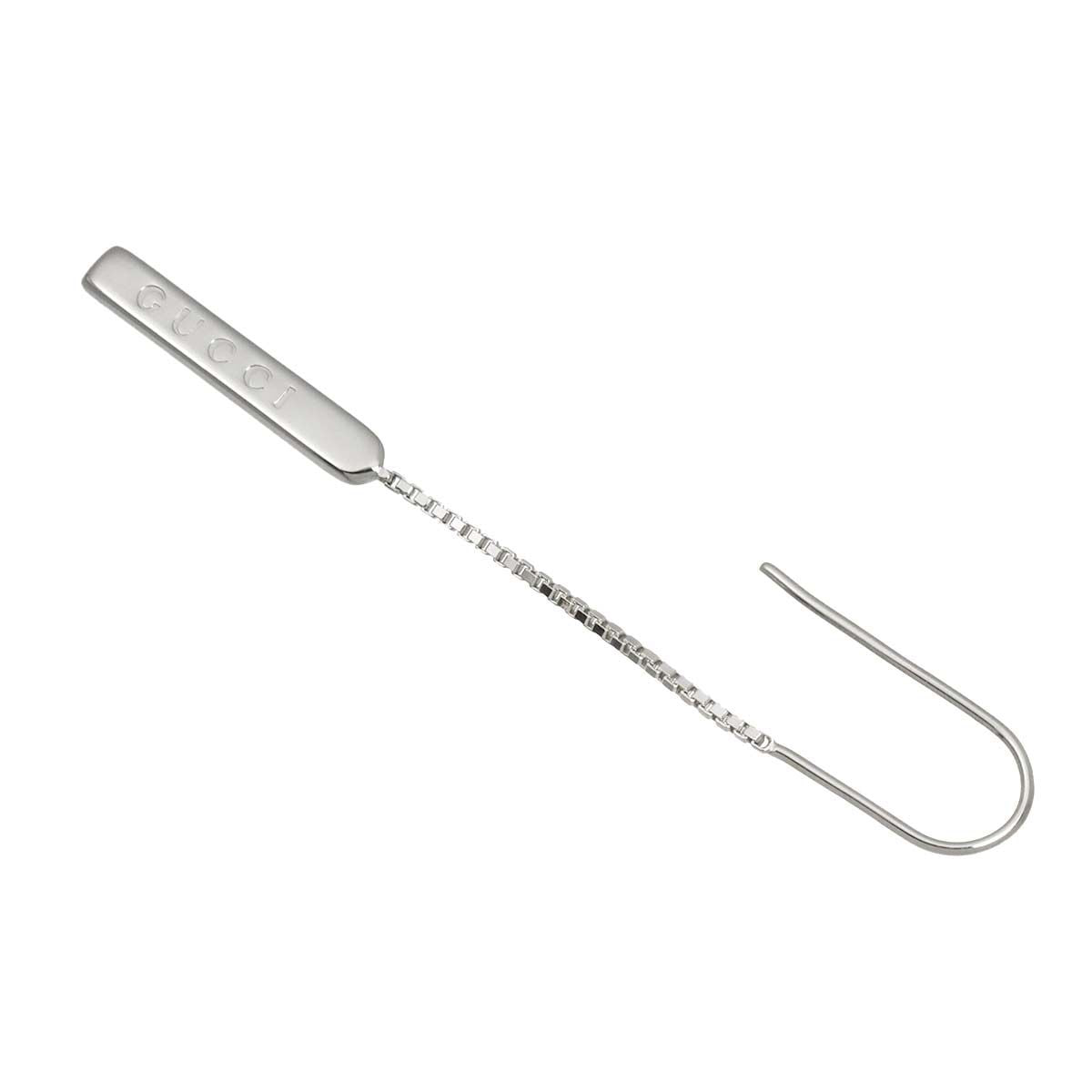 Gucci Lariat Earrings 18k WG White Gold 750 Only Pierced — view 3