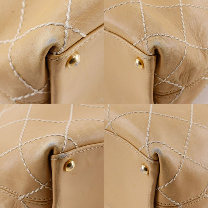 Chanel Wild Stitch Calf Beige Tote — view 4