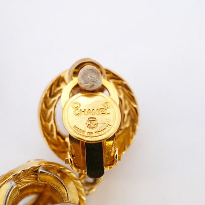 Chanel Earrings Vintage CC Logo Round — view 4