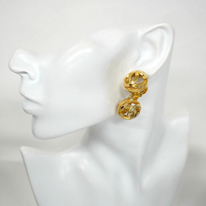 Chanel Earrings Vintage CC Logo Round — view 5