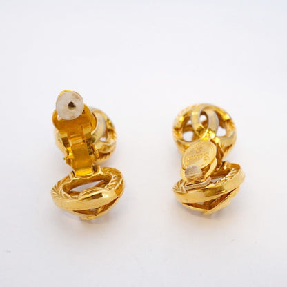 Chanel Earrings Vintage CC Logo Round — view 3