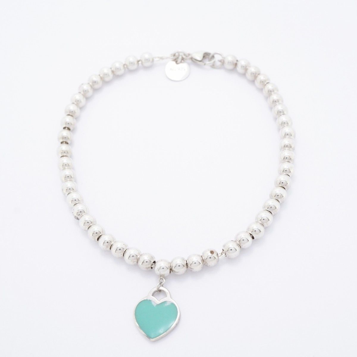 Tiffany & Co Bracelet Return to Heart Ball Chain 925 Sterling Silver Blue — view 3