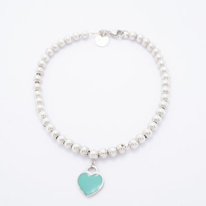 Tiffany & Co Bracelet Return to Heart Ball Chain 925 Sterling Silver Blue — view 3