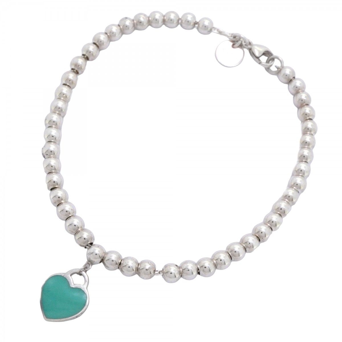 Tiffany & Co Bracelet Return to Heart Ball Chain 925 Sterling Silver Blue
