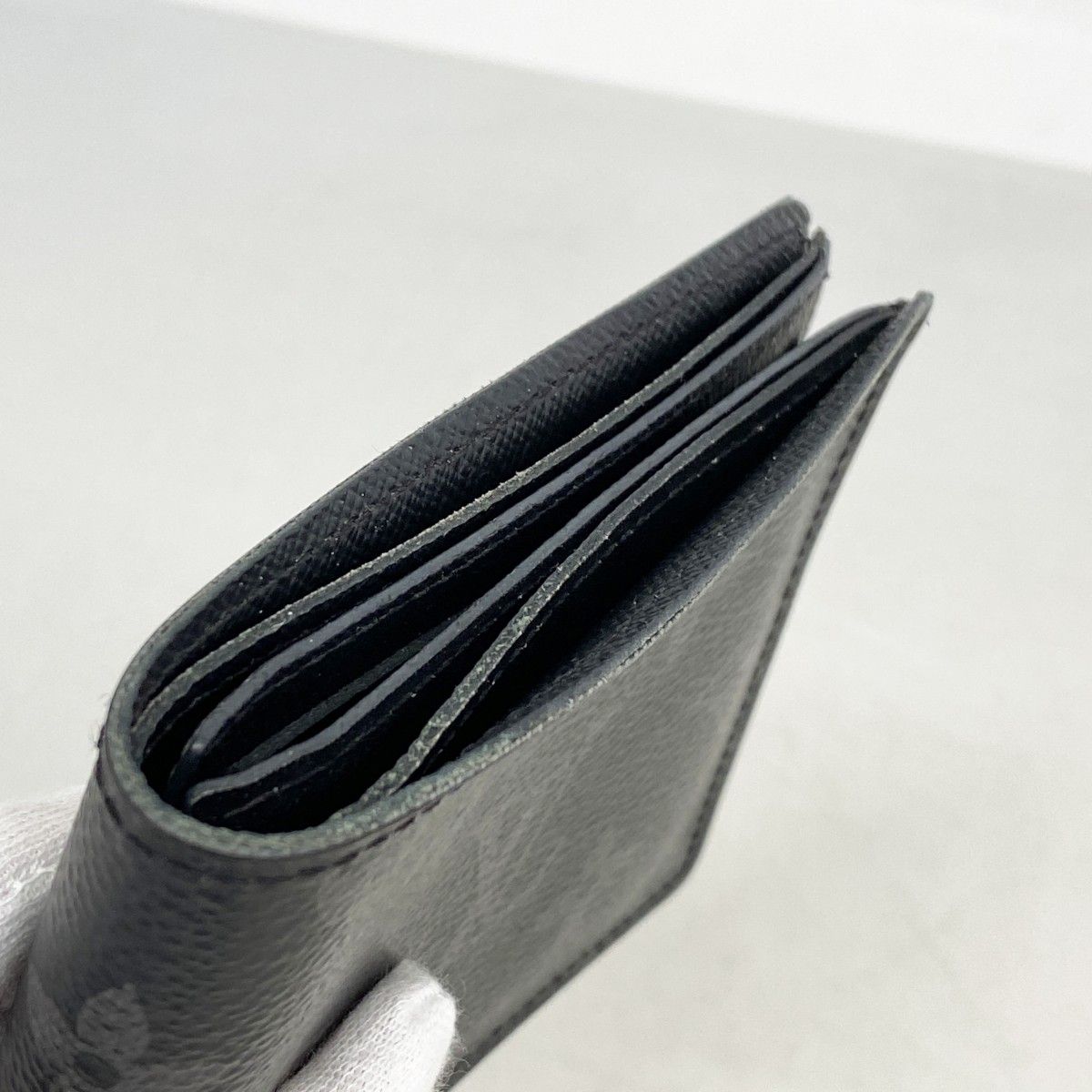 Louis Vuitton Bill Purse Monogram Eclipse Portefeuille Calf Black Wallet — view 7
