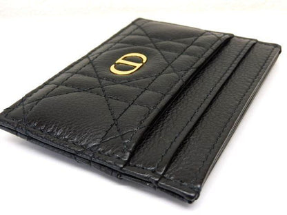 Dior Caro Frisia Card Holder Case Black Leather — view 3