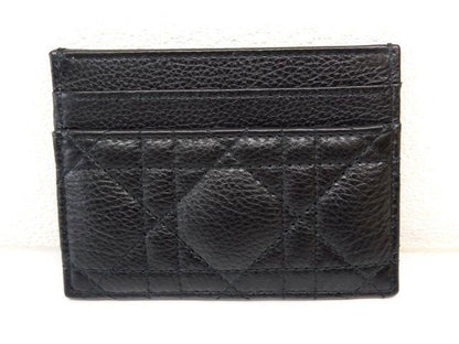 Dior Caro Frisia Card Holder Case Black Leather — view 2