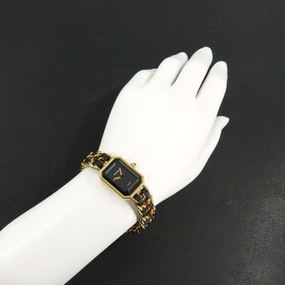 Chanel Premiere L Vintage Watch Black Gold — view 3