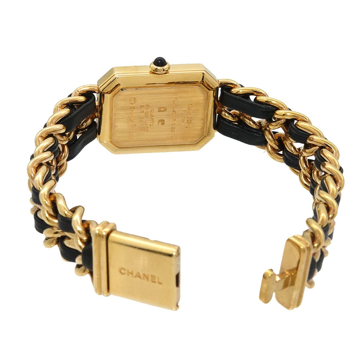 Chanel Premiere L Vintage Watch Black Gold — view 4