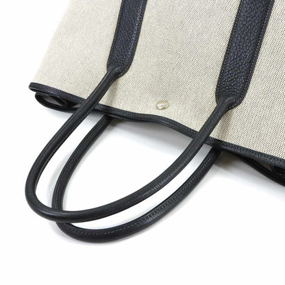 Hermes Garden Party 36 PM Tote Toile Ash Leather Black Gray PM — view 5