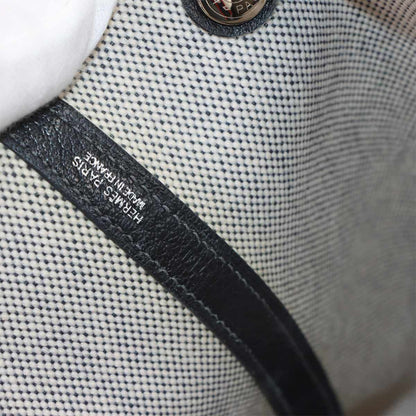 Hermes Garden Party 36 PM Tote Toile Ash Leather Black Gray PM — view 7