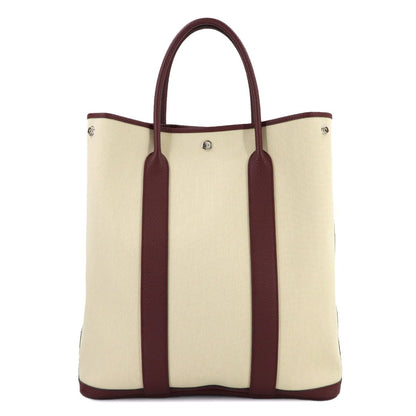 Hermes Garden File MM Tote Toile Military Negonda Beton Rouge Ash — view 2