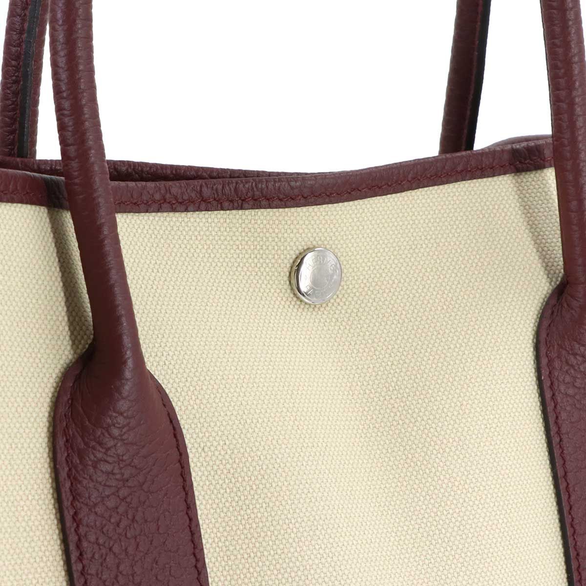 Hermes Garden File MM Tote Toile Military Negonda Beton Rouge Ash — view 8