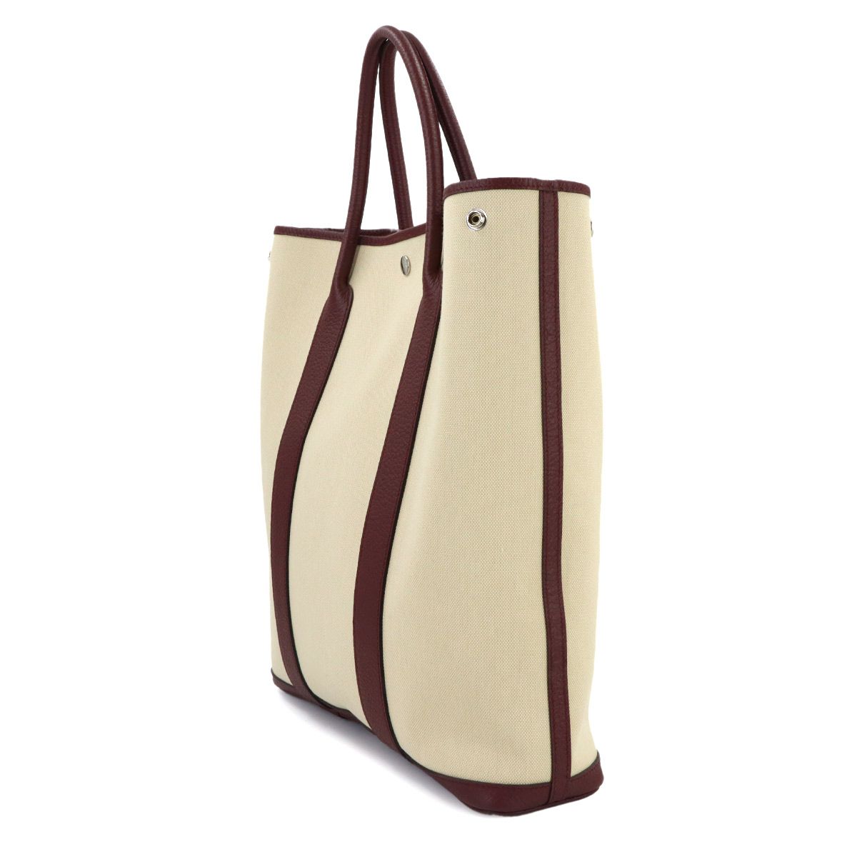 Hermes Garden File MM Tote Toile Military Negonda Beton Rouge Ash — view 3