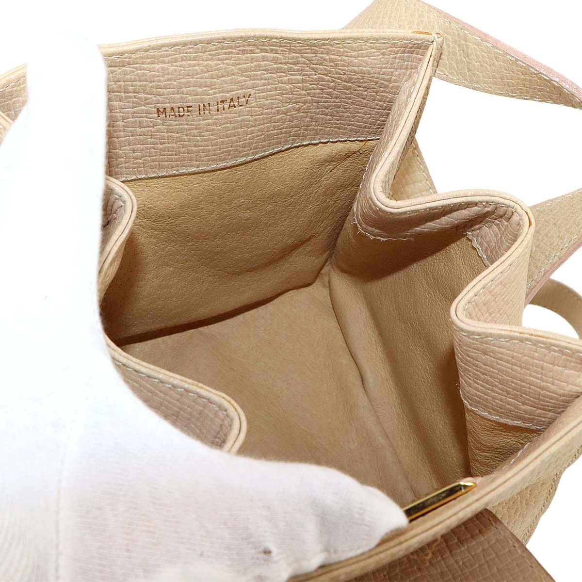 Loewe Shoulder Bag Leather Beige Gold — view 7