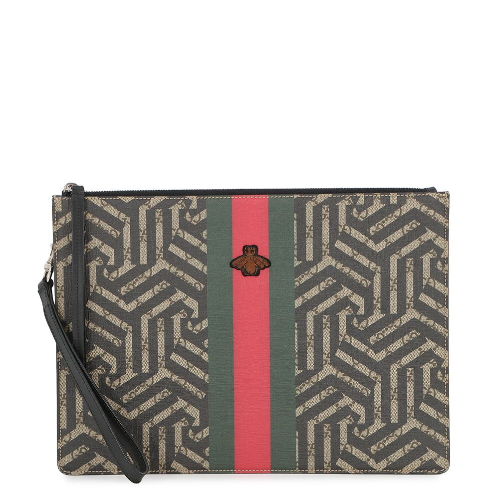 Gucci Clutch GG Carre Leather Sherry Bi Second Pouch