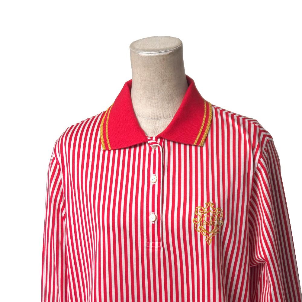 Dior Polo Shirt M Border CD Logo Embroidery Long Sleeve — view 2