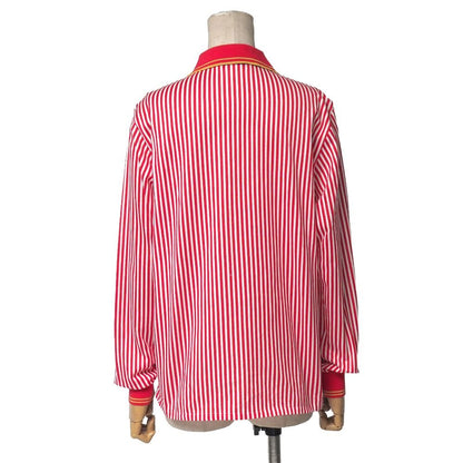 Dior Polo Shirt M Border CD Logo Embroidery Long Sleeve — view 3