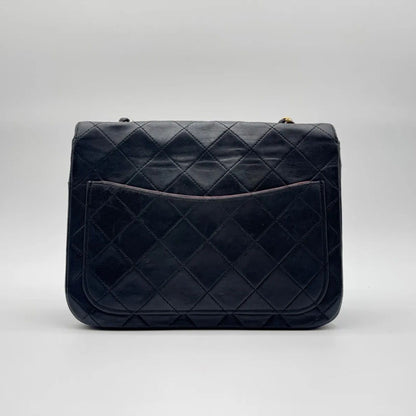 Chanel Shoulder Bag Quilted CC Logo Turnlock Gold Chain Leather Black — view 2