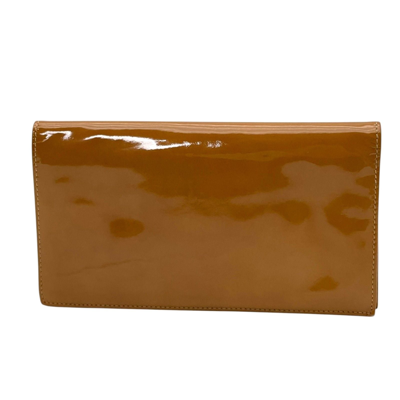 Chanel Timeless CC Patent Leather Bifold Wallet Brown Gold CC Logo Enamel M5 — view 3