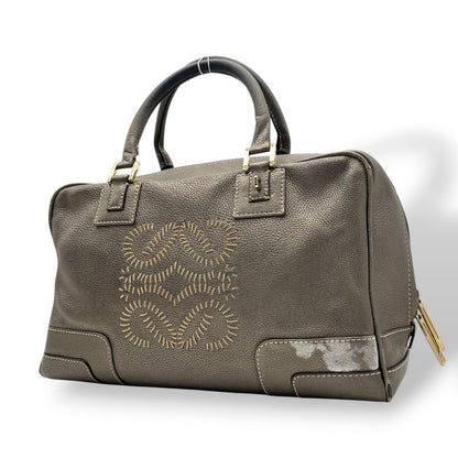Loewe Amazona Boston Bag Leather Gray Anagram